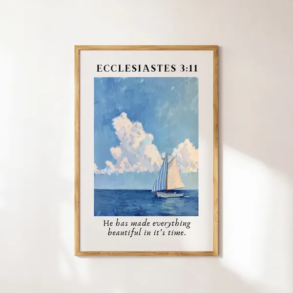 Ecclesiastes 3:11 Sailboat Painting Christian Art