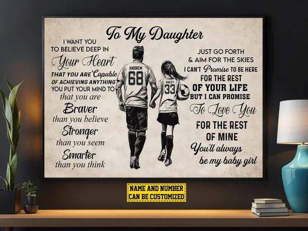 Personalized Soccer Poster for Daughter, Art Print