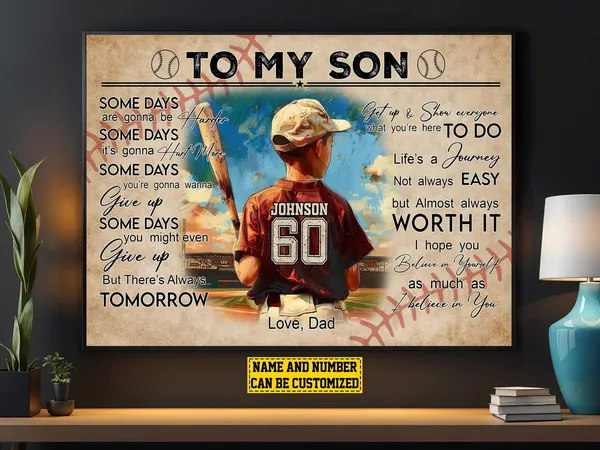 Baseball To My Son - Personalized Print