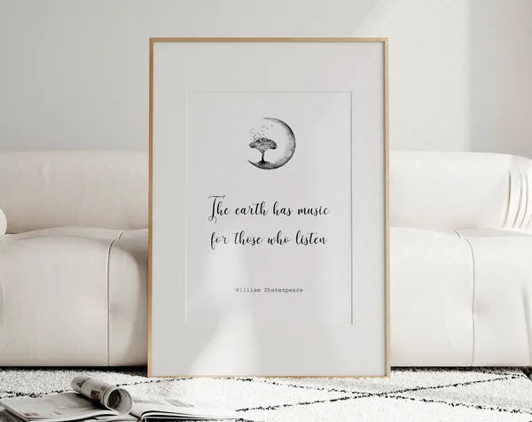 Shakespeare Literary Quote Art Print, Nature Quote