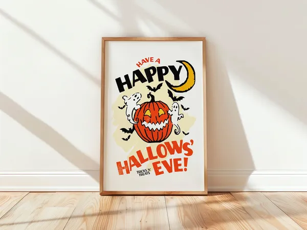 Halloween Retro Party Gift, Kitchen Wall Art Print