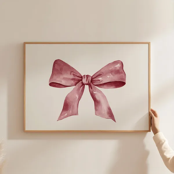 Coquette Bow Print, Preppy Balletcore Art Print