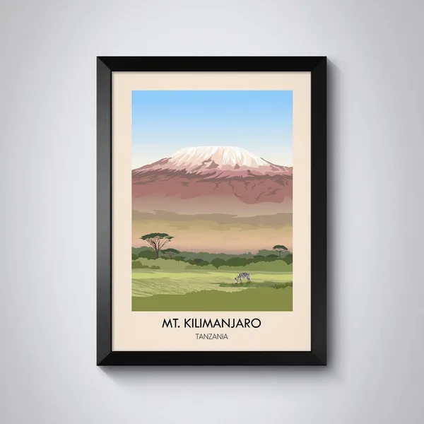 Mount Kilimanjaro Travel Poster, African Wall Art