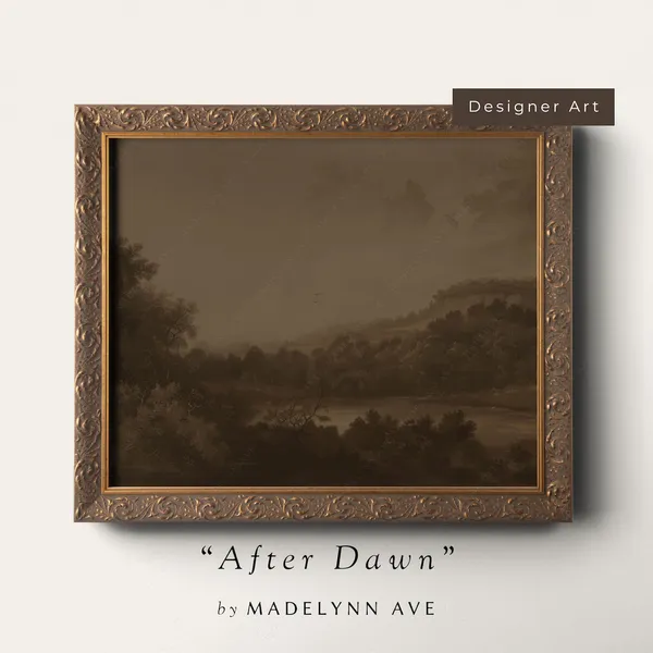Moody Mountain Landscape, Modern Cottage Art Print