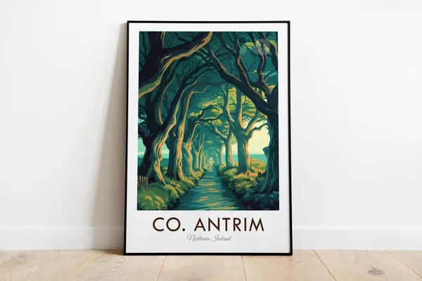 The Dark Hedges Vintage Travel Poster, Northern Ireland