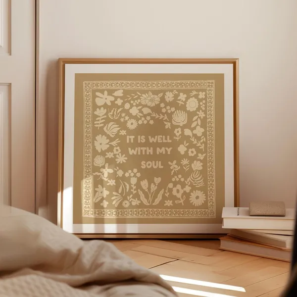 Vanilla Latte It Is Well Christian Illustration Poster