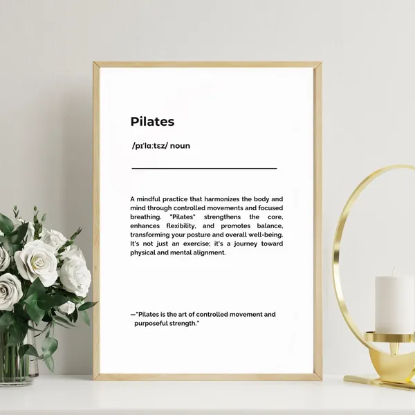 Pilates Definition Typography Gym Studio Wall Art