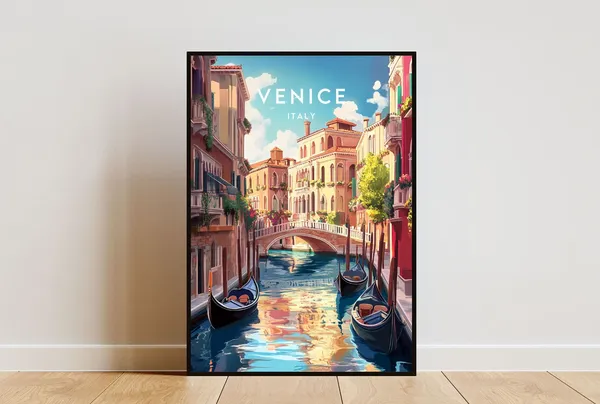 Venice Travel Poster, Italy Europe Wall Art