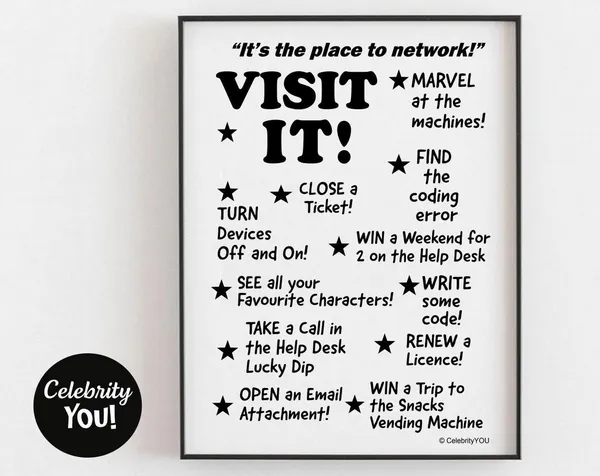 Funny IT Department Office Humor Poster Print