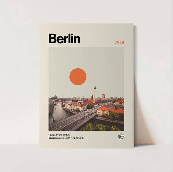 Berlin Minimalist Helvetica Travel Poster Print