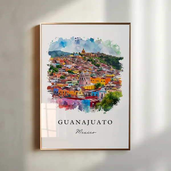 Guanajuato Traditional Travel Art, Mexico Poster