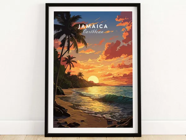 Jamaica Art Print, Travel Poster for Home Decor