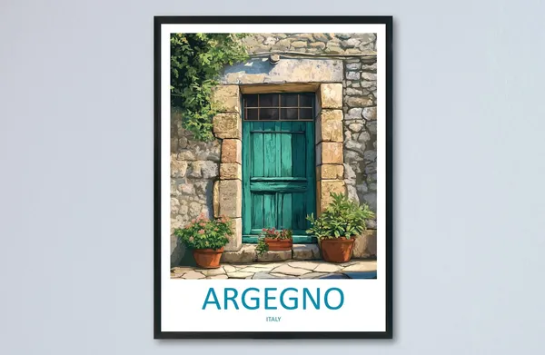 Argegno Italy Travel Poster, Europe Wall Decor