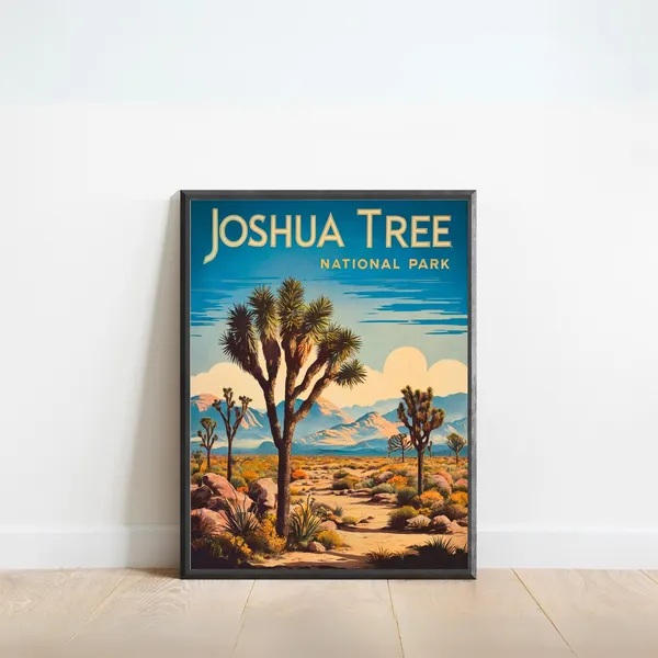 Joshua Tree Vintage Travel Poster, California Art Print