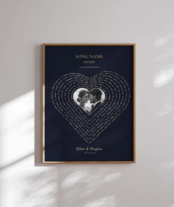 Heartfelt Song Lyrics Heart Shape Music Art Print