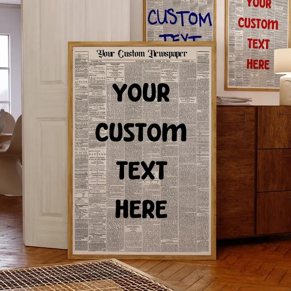 Custom Newspaper Print, Retro New York Times Poster