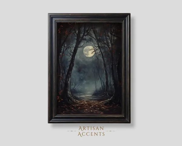 Dark Moon Halloween Moody Gothic Landscape Art Print