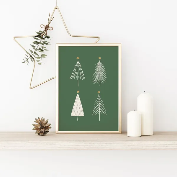 Christmas Tree Modern Minimalist Art Print