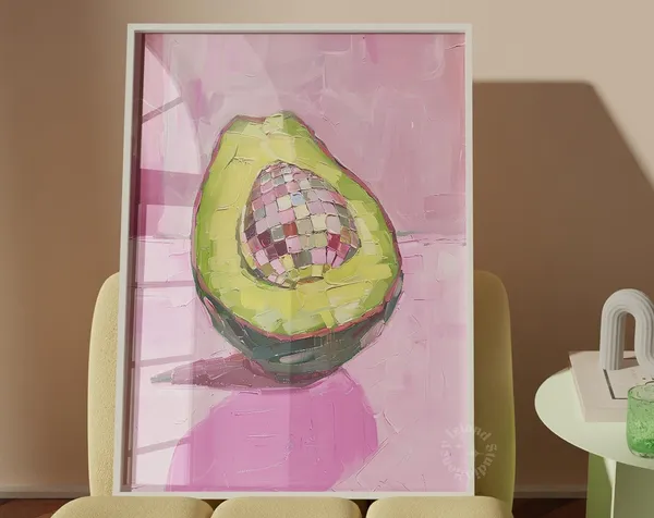 Disco Avocado Retro Kitchen Art Print
