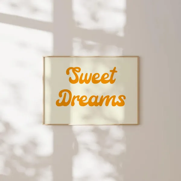 Sweet Dreams Retro Poster, Dorm Room Wall Art