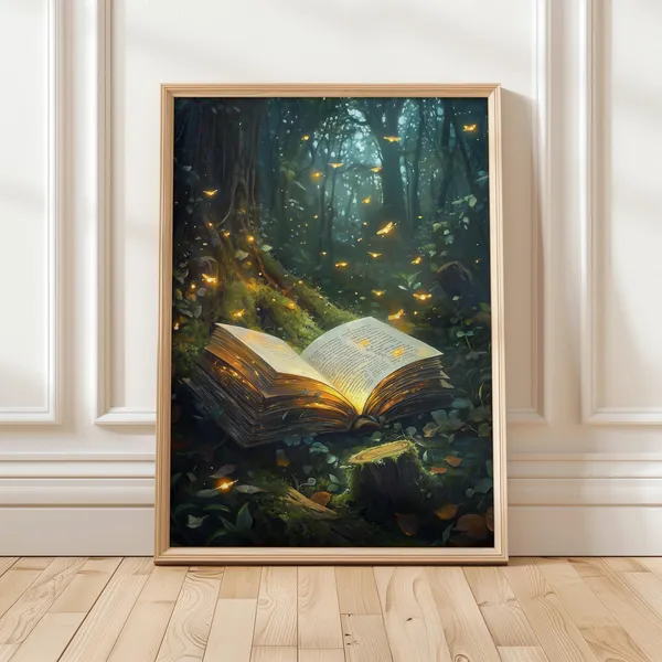 Enchanted Forest Book Art Print, Whimsical Decor