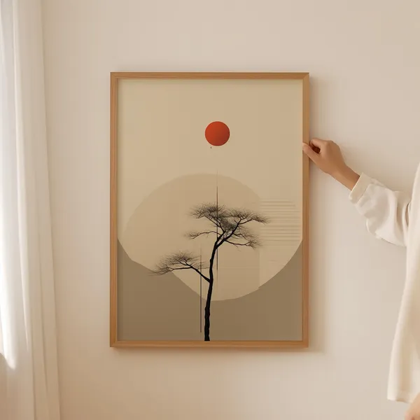 Tree Of Life Japandi Art Print, Boho Scandinavian