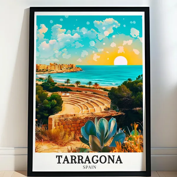 Tarragona Roman Amphitheatre Travel Poster, Spain