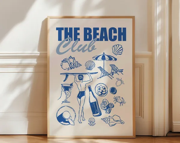 Beach Club Cute Summer Coastal Art Print