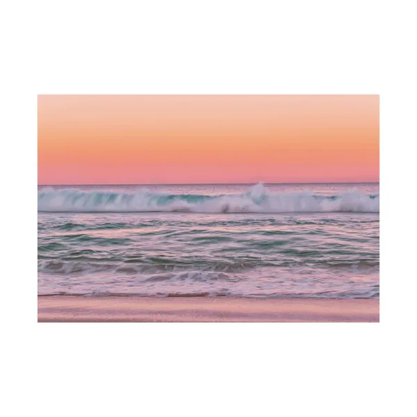 Sunset at Beach Waves Coastal Minimalist Art Print