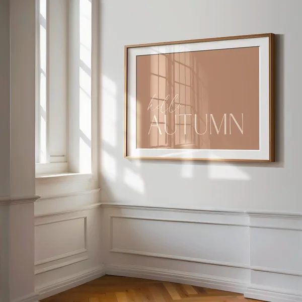Hello Autumn Minimalist Fall Sign, Art Print