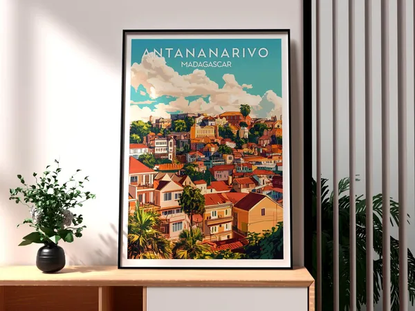 Antananarivo Travel Poster, Madagascar City Art