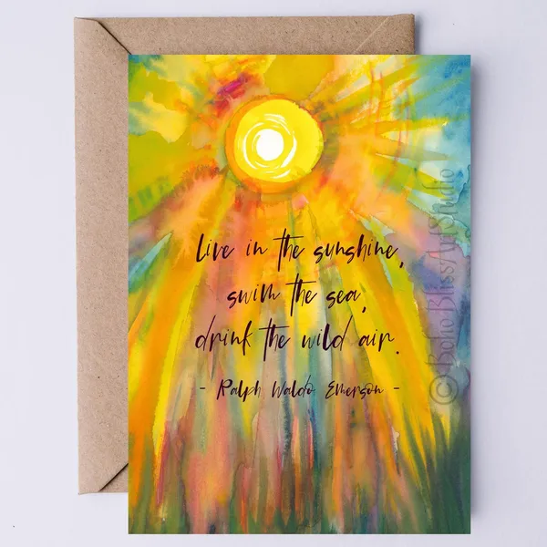 Ralph Waldo Emerson Quote Art Print, Coastal Nature