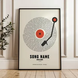 Custom Song Lyrics Print, Music Anniversary Poster