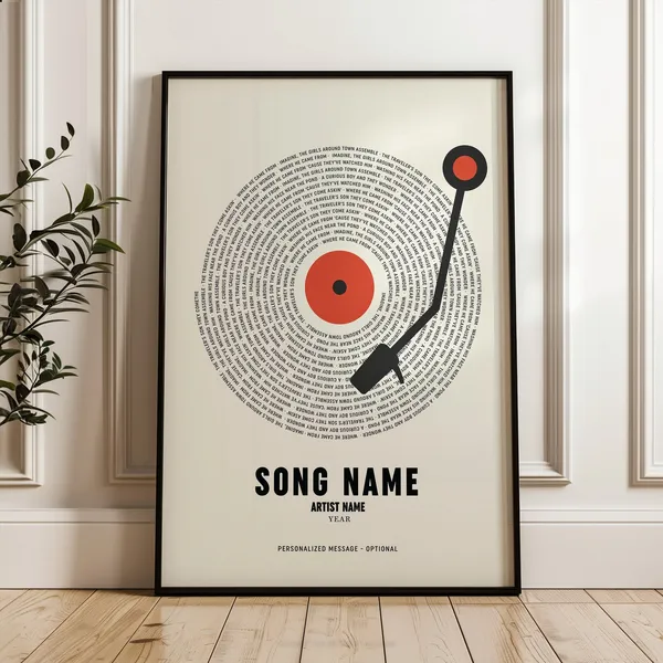 Custom Song Lyrics Print, Music Anniversary Poster