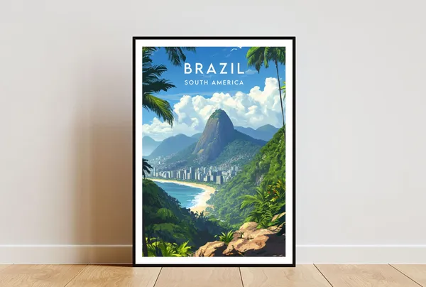 Brazil Travel Poster, South America Travel Art