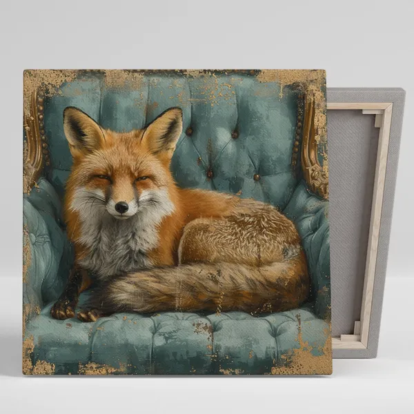 Regal Fox In Repose Wall Art Print, Whimsical Decor