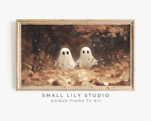 Tiny Ghosts in the Woods, Vintage Halloween Art Print