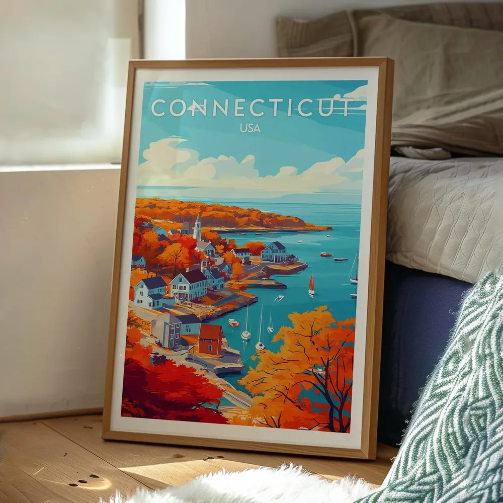 Connecticut Travel Poster, USA State Art Print - Image 3