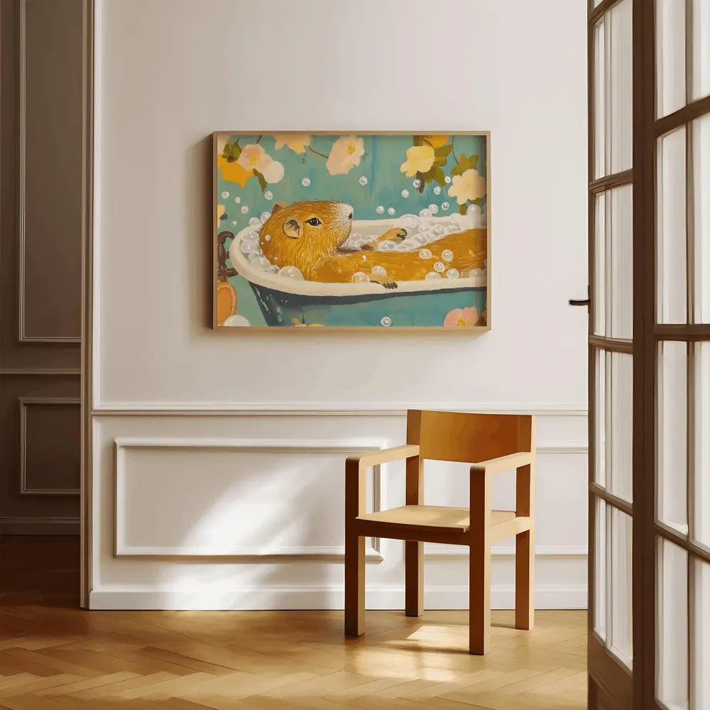Capybara Bathroom Bathtub Art Print - Image 4