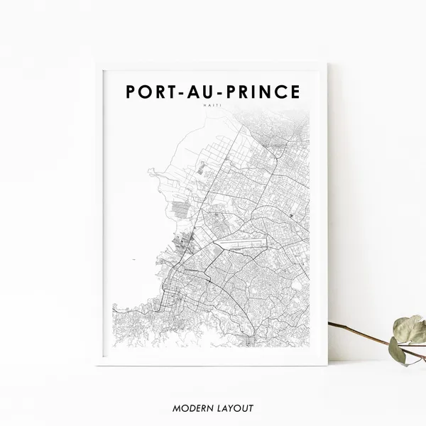 Port-au-Prince Haiti Map Art Print Poster