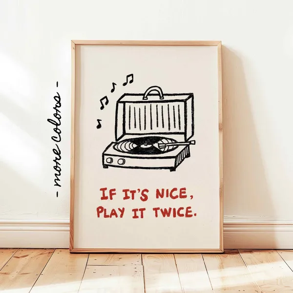 If It’s Nice Play It Twice Vintage Record Poster