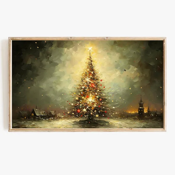 Christmas Tree Winter Snow Landscape Art Print