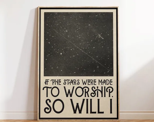 Vintage Scripture Poster, Celestial Christian Art Print