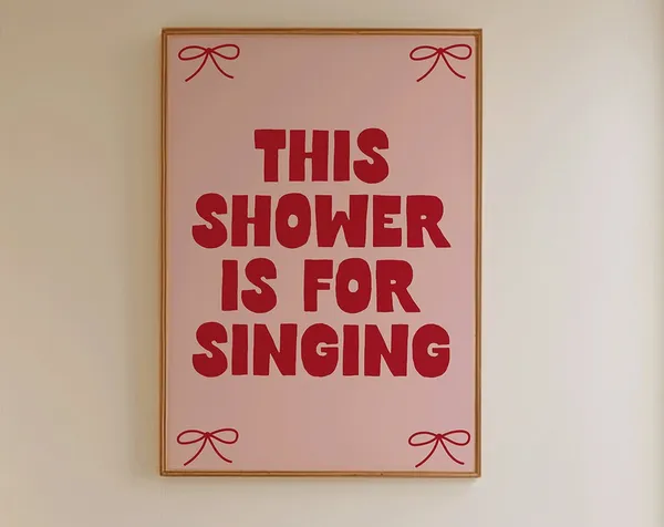 This Shower Is For Singing Retro Bathroom Art Print