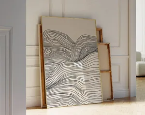 Minimalist Line Drawing, Neutral Beige Art Print