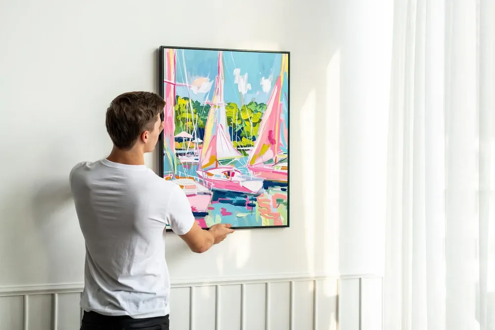 Sailboats Harbour - Retro Beach Art Print - Image 6
