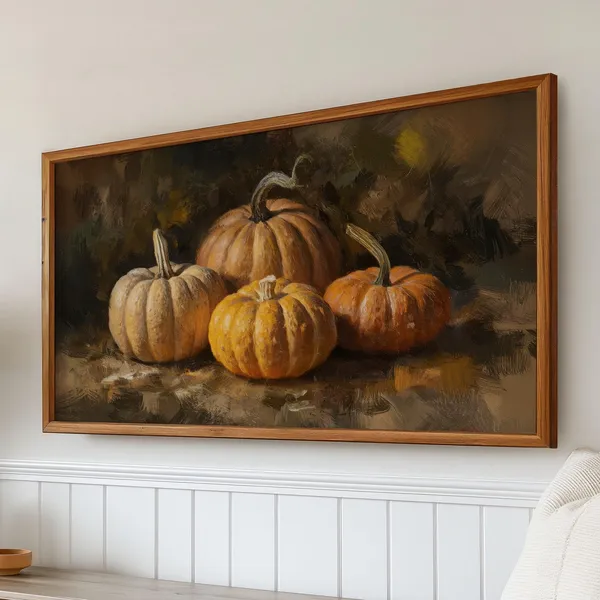 Fall Rustic Pumpkin Painting, Farmhouse Art Print