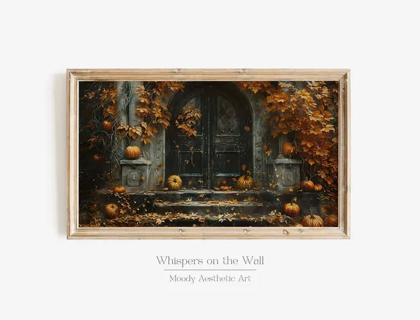 Collegiate Gothic Fall Art Print, Halloween Decor