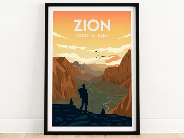 Zion National Park Wall Travel Poster