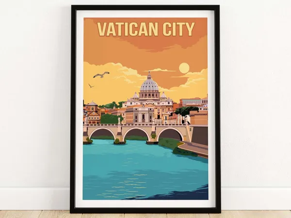 Vatican City Rome Italy Travel Poster